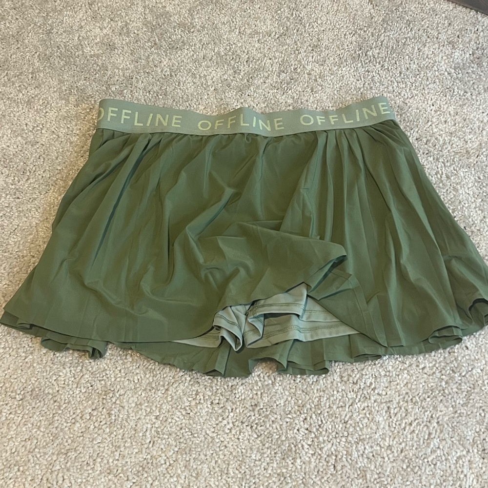 Aerie offline Green pleated Skort